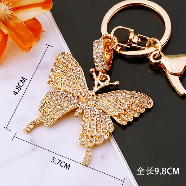 A49 full Rhinestone butterfly gold-single OPP bag packaging,chaincharmsupply.com