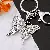 Wholesale Colorful Crystal Butterfly Keychains for Retail - A49 full Rhinestone butterfly silver-single OPP bag packaging