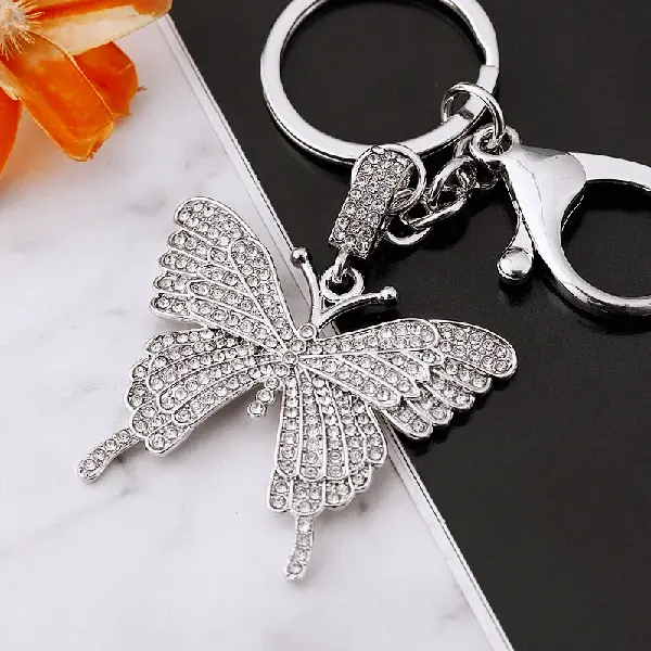 A49 full Rhinestone butterfly silver-single OPP bag packaging,chaincharmsupply.com
