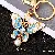 Wholesale Colorful Crystal Butterfly Keychains for Retail - A36 Pearl Butterfly Blue-Single OPP bag packaging