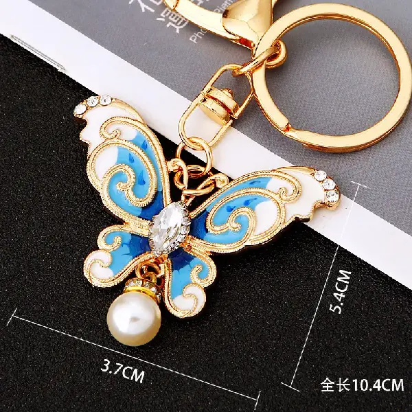 A36 Pearl Butterfly Blue-Single OPP bag packaging,chaincharmsupply.com