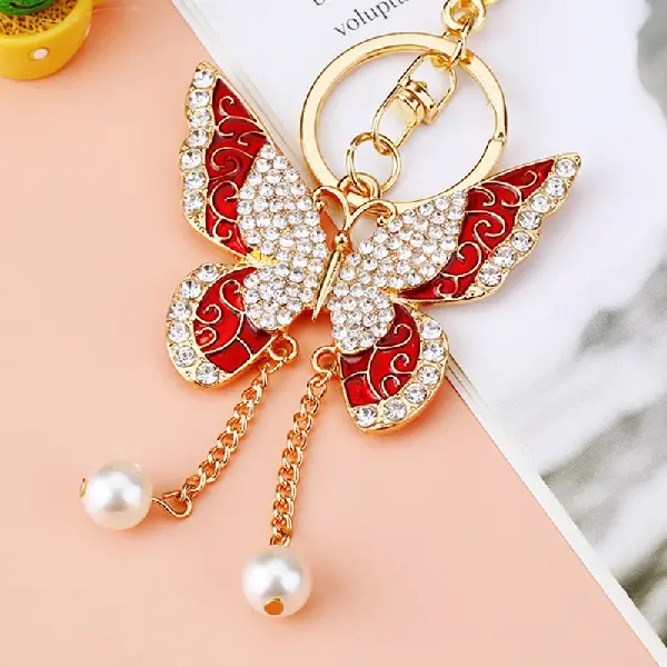 Tassel butterfly red-single OPP bag packaging,chaincharmsupply.com