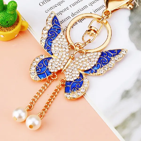 Tassel butterfly sapphire-single OPP bag packaging,chaincharmsupply.com