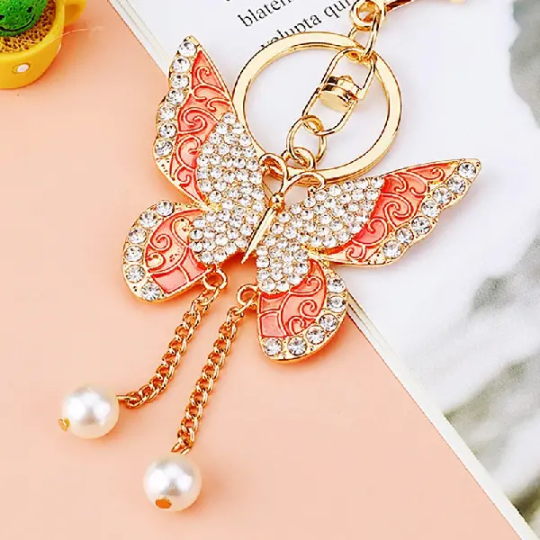 Tassel butterfly pink-single OPP bag packaging,chaincharmsupply.com