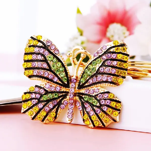 Colorful butterfly yellow and purple-single OPP bag packaging,chaincharmsupply.com