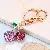 Rhinestone-encrusted Cherry Metal Keychains Wholesale Supply - New full Rhinestone cherry purple-single OPP bag packaging