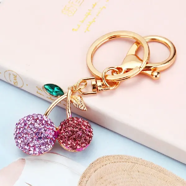 New full Rhinestone cherry purple-single OPP bag packaging,chaincharmsupply.com