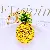 Rhinestone-encrusted Cherry Metal Keychains Wholesale Supply - A322 full Rhinestone fruit pineapple-single OPP bag packaging