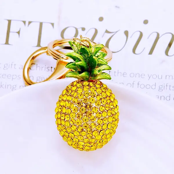 A322 full Rhinestone fruit pineapple-single OPP bag packaging,chaincharmsupply.com