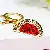 Rhinestone-encrusted Cherry Metal Keychains Wholesale Supply - Watermelon segments-single OPP bag packaging