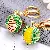 Rhinestone-encrusted Cherry Metal Keychains Wholesale Supply - Durian-single OPP bag packaging