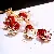 Rhinestone-encrusted Cherry Metal Keychains Wholesale Supply - Pearl pomegranate flower-single OPP bag packaging