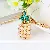 Rhinestone-encrusted Cherry Metal Keychains Wholesale Supply - Moonstone Pineapple White-Single OPP bag packaging