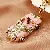 Convertible Car Keychain for Women | Rhinestone Charm Supply - New version of convertible pink - single OPP bag packaging