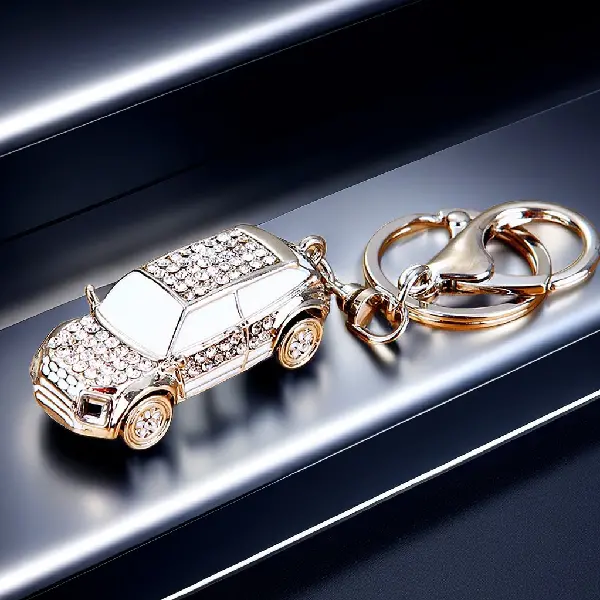 Full Rhinestone Land Rover white-single OPP bag packaging,chaincharmsupply.com