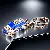 Convertible Car Keychain for Women | Rhinestone Charm Supply - Full Rhinestone Land Rover blue-single OPP bag packaging