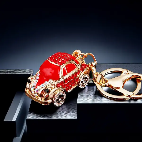 Cute Q version car red-single OPP bag packaging,chaincharmsupply.com