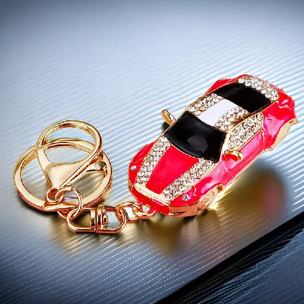 Full Rhinestone supercar pink-single OPP bag packaging,chaincharmsupply.com