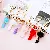 Wholesale Rhinestone Fox Plush Keychain & Cute Bag Charm Supply - A445 plush fox in random colors - packed in a single OPP bag