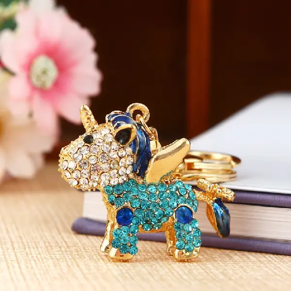 Rhinestone Unicorn Blue-Individually packaged,chaincharmsupply.com