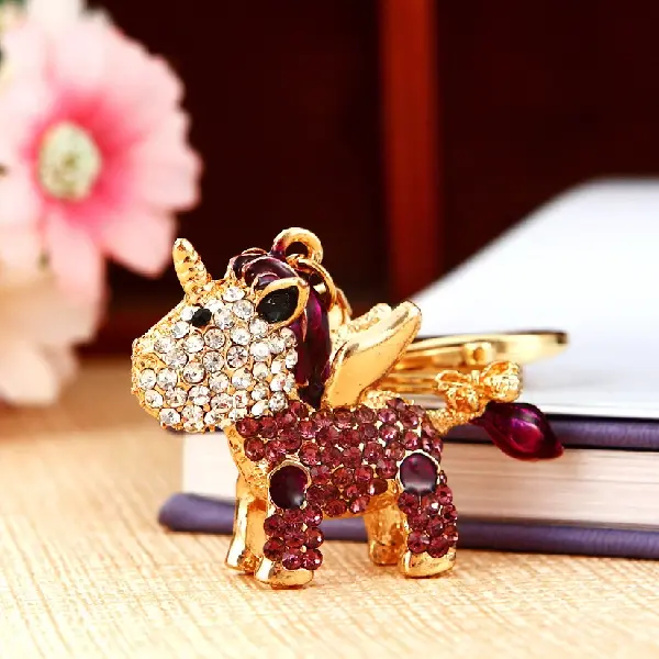 Rhinestone Unicorn Purple-Individually Packaged,chaincharmsupply.com