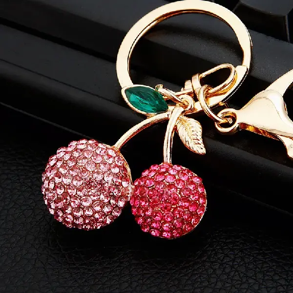 Full Rhinestone cherry pink-single OPP bag packaging,chaincharmsupply.com
