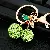 Wholesale Rhinestone Fruit Cherry Keychains for Retailers - Full Rhinestone cherry green-single OPP bag packaging
