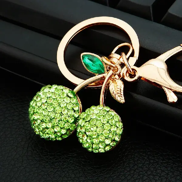 Full Rhinestone cherry green-single OPP bag packaging,chaincharmsupply.com