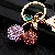 Wholesale Rhinestone Fruit Cherry Keychains for Retailers - Full Rhinestone cherry purple-single OPP bag packaging