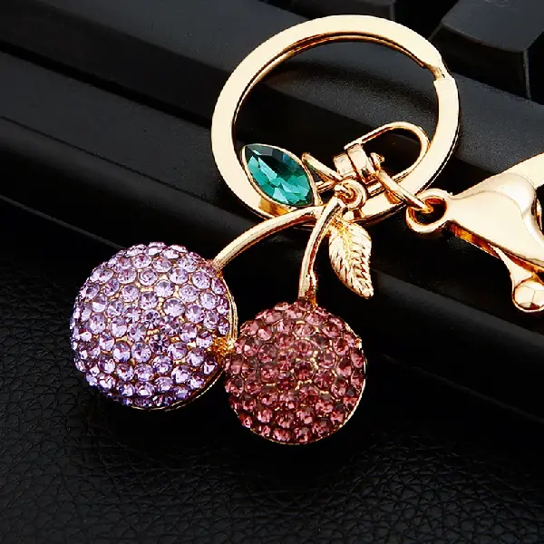 Full Rhinestone cherry purple-single OPP bag packaging,chaincharmsupply.com