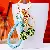 Wholesale Rhinestone Fruit Cherry Keychains for Retailers - Sky blue fortune rope + full Rhinestone cherry green - single OPP bag packaging
