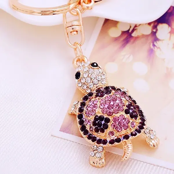 Rhinestone turtle purple-single OPP bag packaging,chaincharmsupply.com