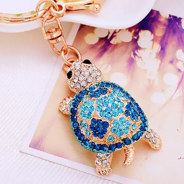 Rhinestone turtle blue-single OPP bag packaging,chaincharmsupply.com
