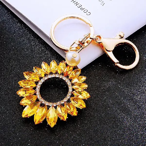 A267 Crystal Sunflower Yellow-Single OPP bag packaging,chaincharmsupply.com