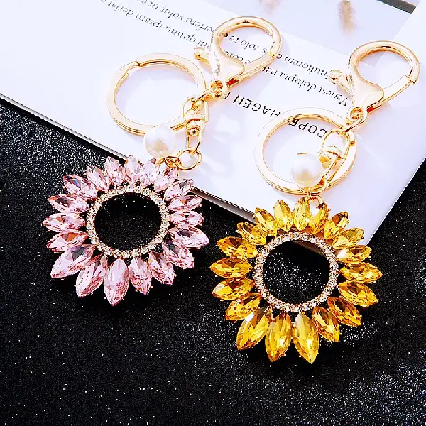 A267 crystal sunflower color random - single OPP bag packaging,chaincharmsupply.com