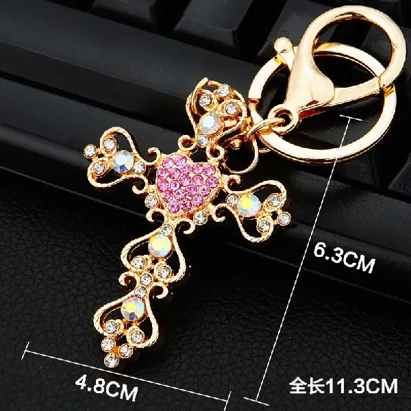 A27 love cross pink-single OPP bag packaging,chaincharmsupply.com