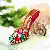 Wholesale Rhinestone-Encrusted High Heels & Bag Charm Supply - Big red crystal shoes-single OPP bag packaging