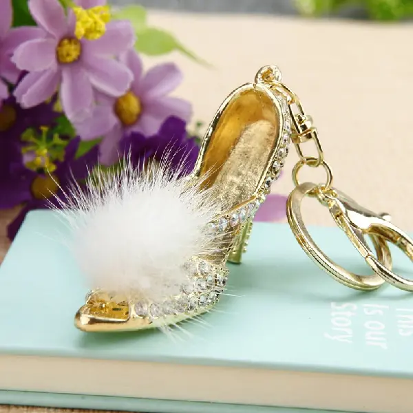 Plush high heels white-single OPP bag packaging,chaincharmsupply.com