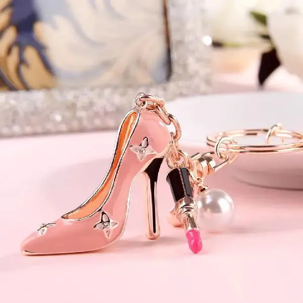 Lipstick Pearl Shoes Pink-Single OPP Bag Packaging,chaincharmsupply.com