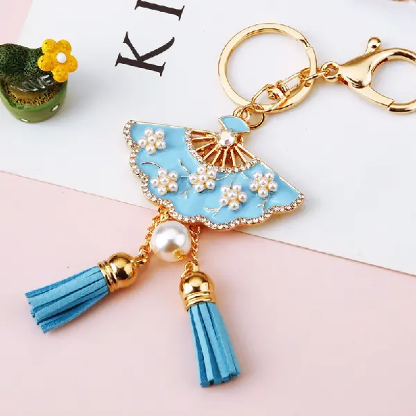 Flower fan blue-single OPP bag packaging,chaincharmsupply.com