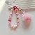 Mobile Phone Lanyards with Pom-Pom Beaded Chains Supply - Pink