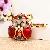 Wholesale Rhinestone Little Swan Keychain & Bag Charm Supply - God of Wealth Red-single OPP bag packaging