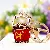 Wholesale Rhinestone Little Swan Keychain & Bag Charm Supply - Cornucopia Red-Single OPP bag packaging