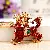 Wholesale Rhinestone Little Swan Keychain & Bag Charm Supply - Lucky Kirin Wine Red-single OPP bag packaging