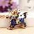 Wholesale Rhinestone Little Swan Keychain & Bag Charm Supply - Lucky Unicorn Blue-single OPP bag packaging