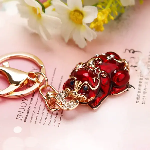 Lucky Pixiu wine red - single OPP bag packaging,chaincharmsupply.com