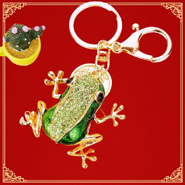 A696 Lucky Copper Coin Little Frog-single OPP bag packaging,chaincharmsupply.com