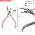 Wholesale Pink Needle Nose Pliers for DIY Jewelry Crafting - Pink handle curved nose pliers (no teeth) length 12cm-1 pair