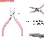 Wholesale Pink Needle Nose Pliers for DIY Jewelry Crafting - Flat pliers with pink handles (no teeth) length 12cm-1 pair