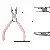 Wholesale Pink Needle Nose Pliers for DIY Jewelry Crafting - 3-hole steel pliers with pink handle (with teeth), length about 12cm - 1 pair
